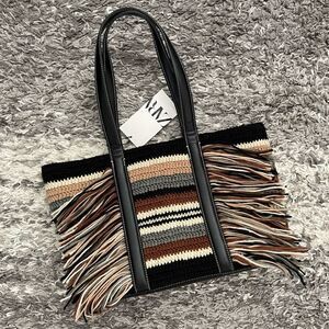 NWT Zara Striped Shopper Bag